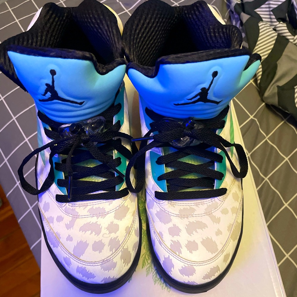 Retro DS island green Jordan 5’s